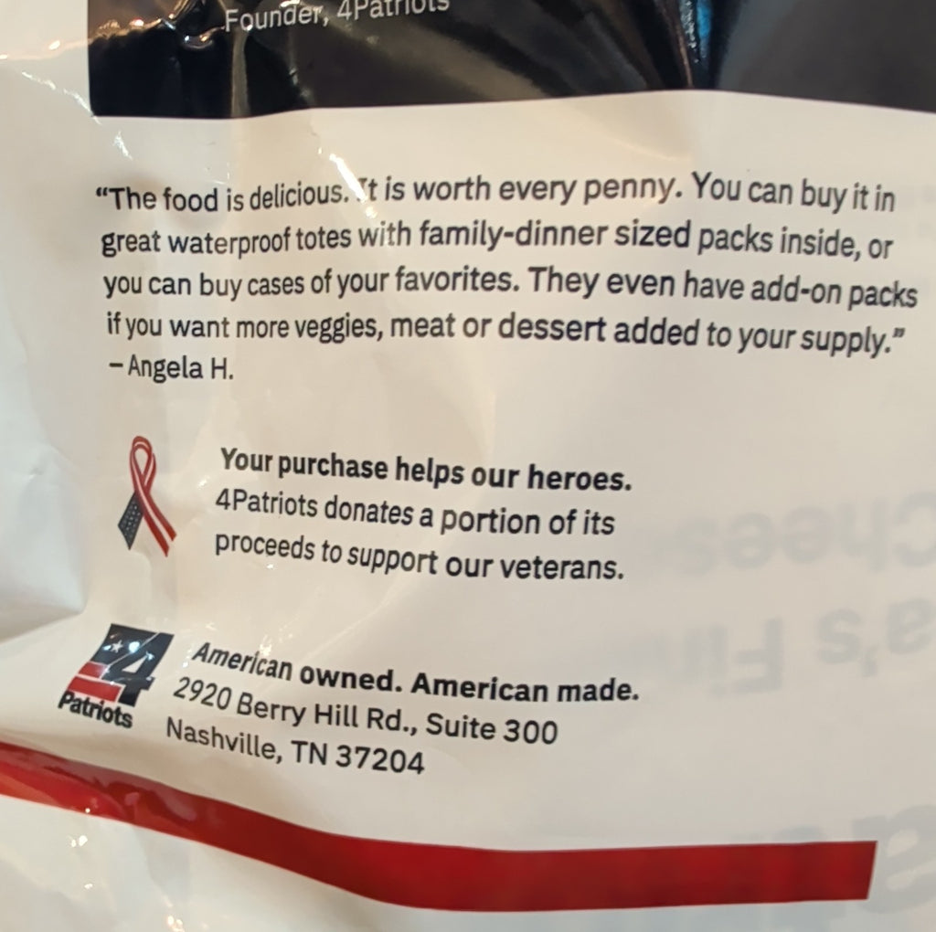 4Patriots 72-Hour Survival Food Kit Emergency MRE Supply