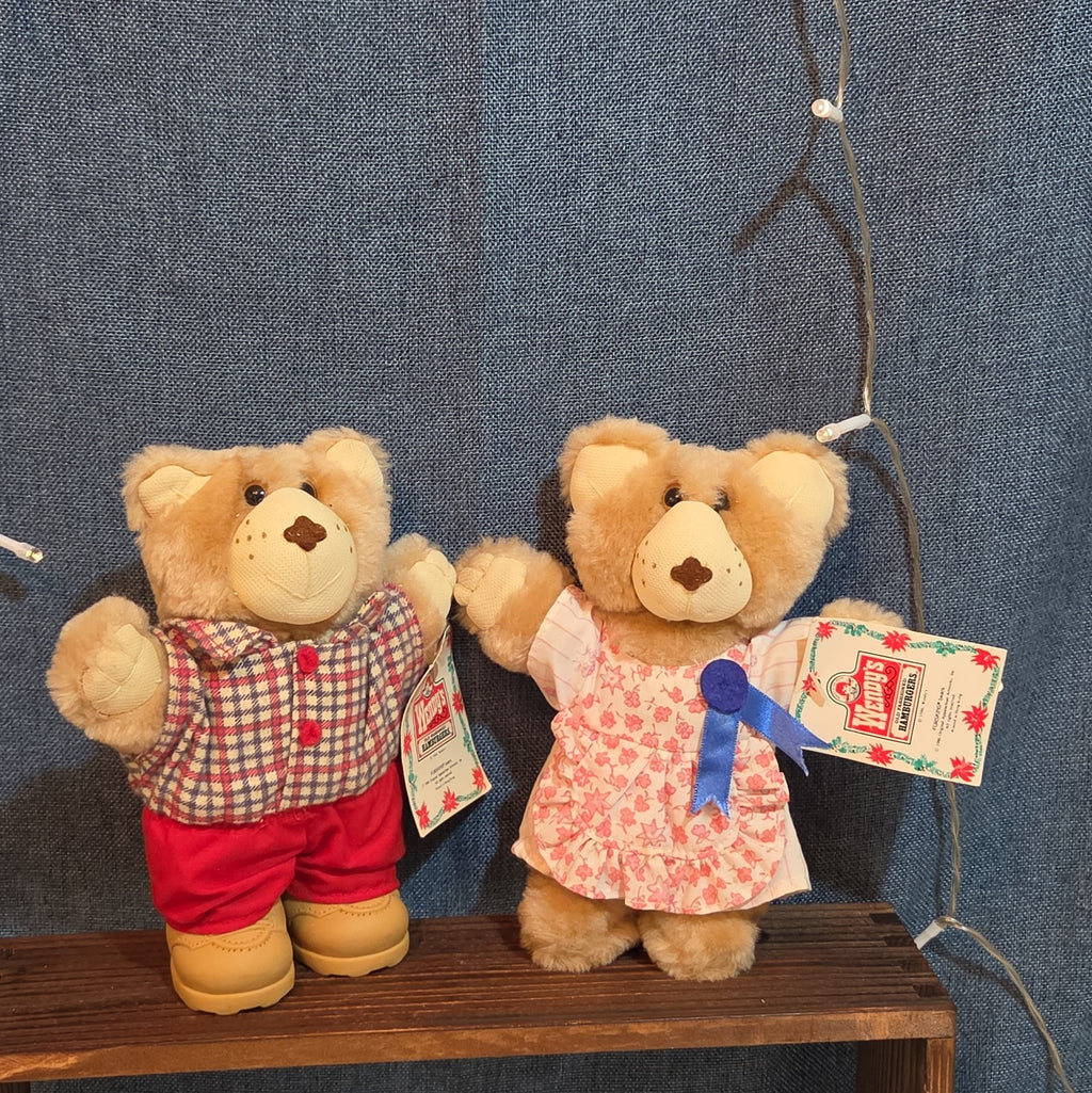 Wendy's Furskins Boone Bear Plush Plaid Outfit 1986 Vintage Holiday Tagged
