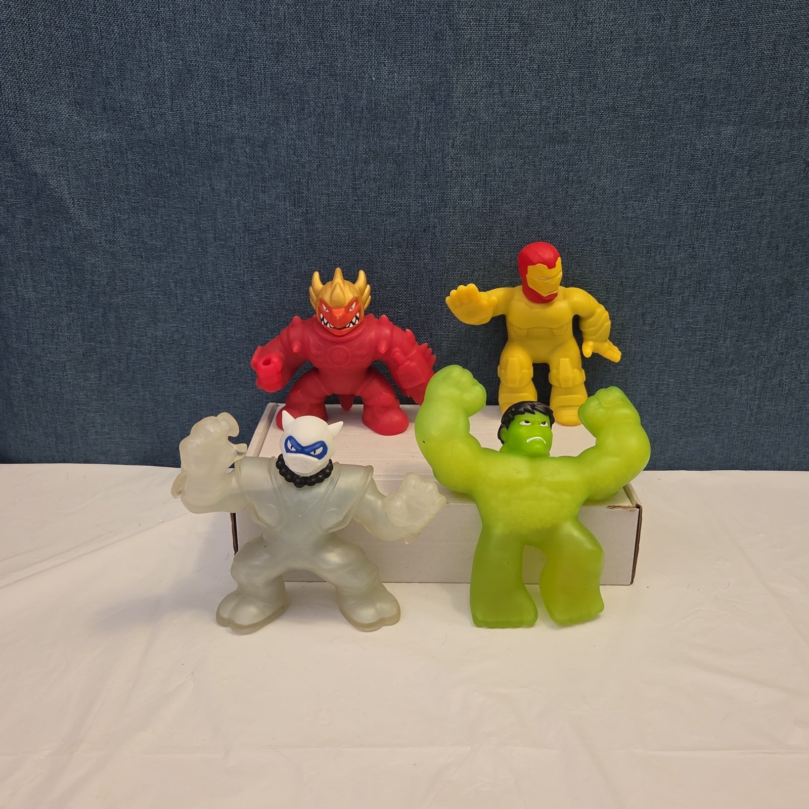 Goo Jit Zu Heroes Marvel Set of 4 Hulk Iron Man Pantaro Blazagon Squishy Toy