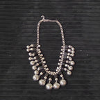 Chunky Silver Bib Statement Necklace Black Cube Cascading Collar Choker Punk Mod