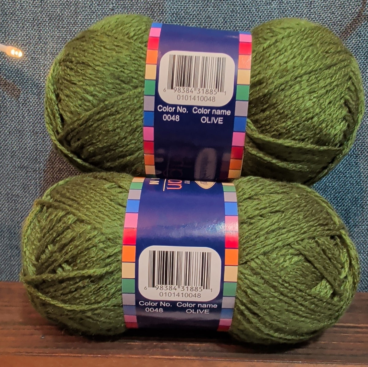 Herrschners Afghan Yarn 2 Ply Fern Green Acrylic 2 Skein Lot 0048