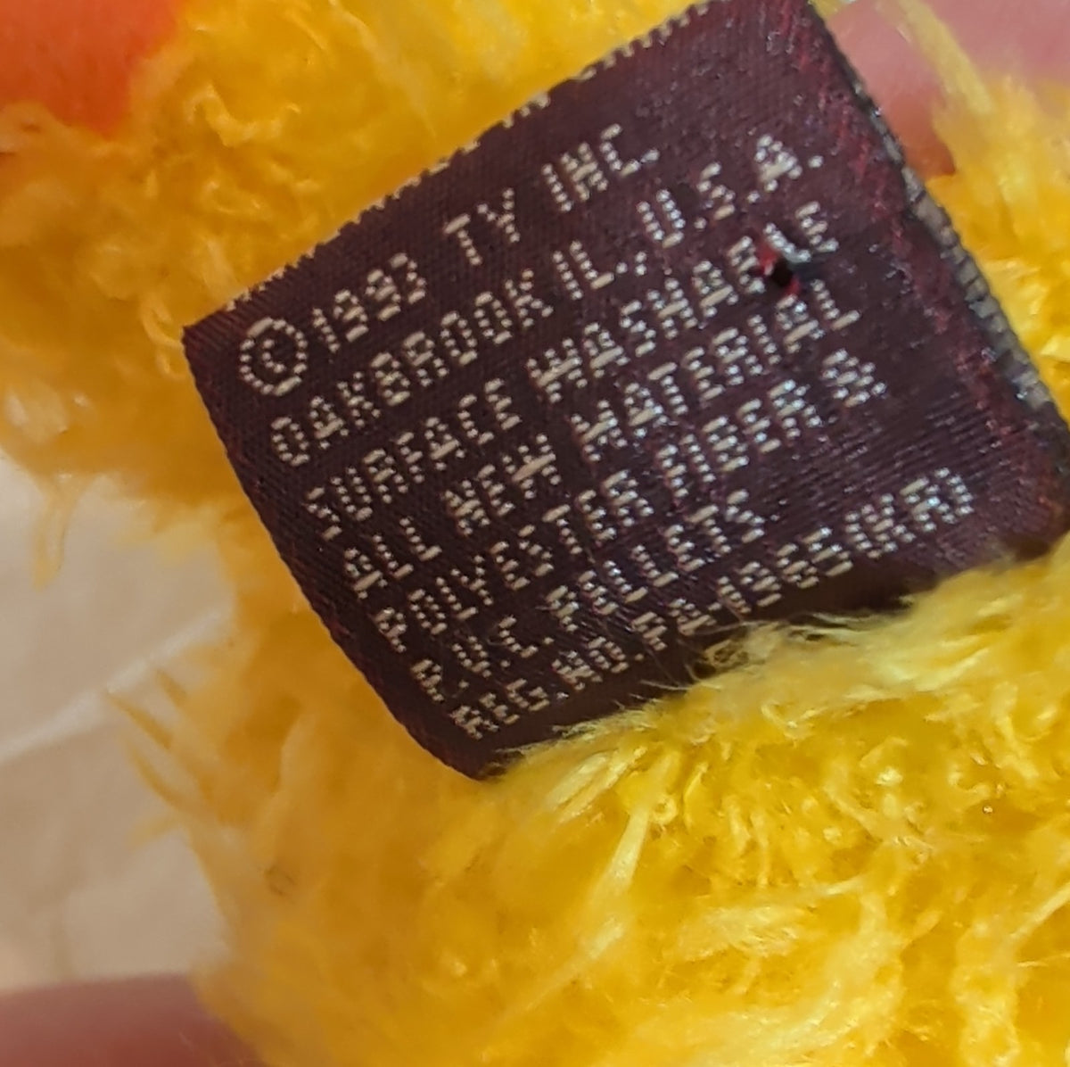 Ty Bonnie Yellow Baby Chick Plush Gingham Bonnet 1993 Vintage