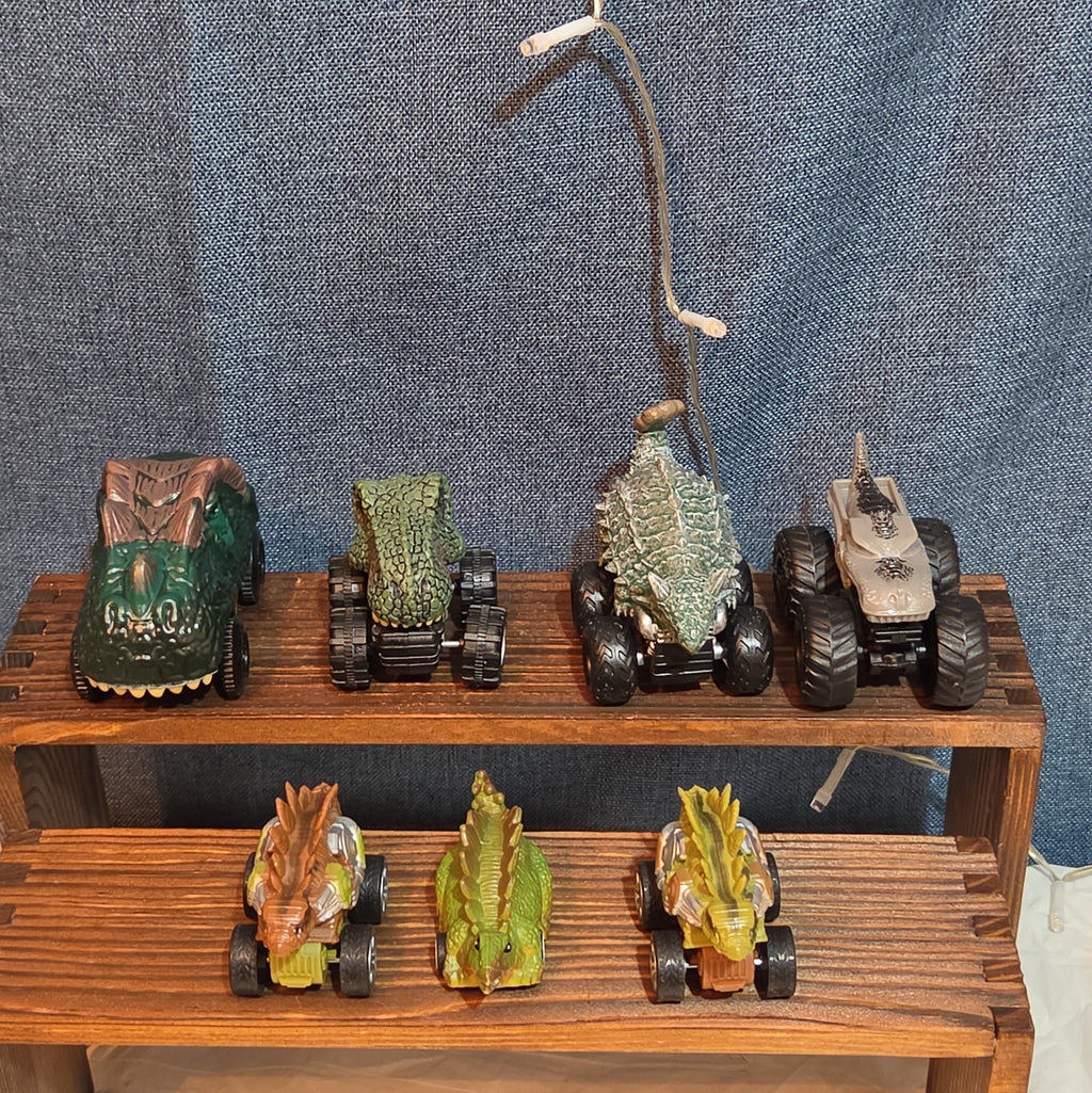 Lot Of 7 Dinosaur Monster Trucks, Vehicles Plastic