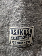 OshKosh B'gosh Boys Shirt Size 7 Henley Raglan Gray Maroon Varsity Stripe