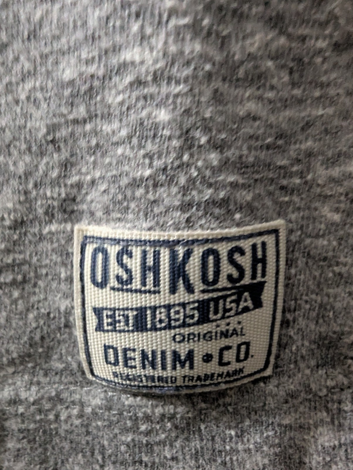 OshKosh B'gosh Boys Shirt Size 7 Henley Raglan Gray Maroon Varsity Stripe