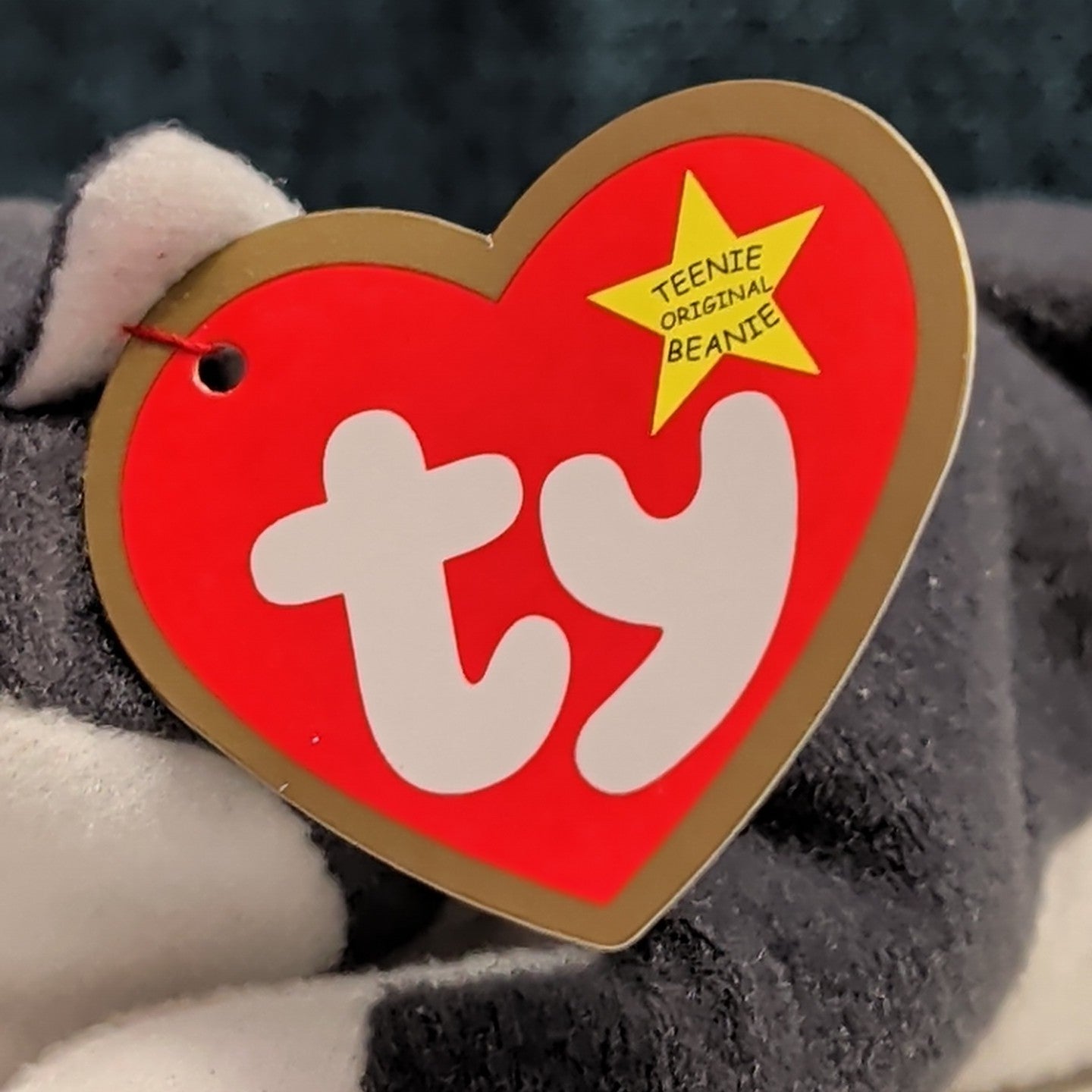 Ty Teenie Beanie Baby Nook the Husky 1999 McDonald's Plush Dog Grey White Tag