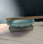 Paula Deen Pie Plate Robin's Egg Blue Speckled Stoneware 11.25" Ruffled Edge