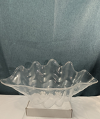 Large Acrylic Clam Shell Serving Bowl 18" Wavy Scalloped Beach House Centerpiece