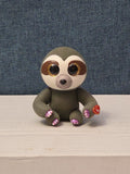 TY Mini Boos Series 4 Dangler The Sloth Figure | 2" Flocked Collectible | Glitte