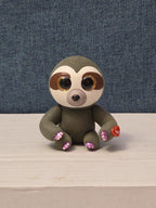 TY Mini Boos Series 4 Dangler The Sloth Figure | 2" Flocked Collectible | Glitte