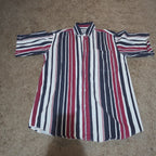 Pine Grove Striped Button Down Shirt Cotton Vintage 90s Retro Men Size M