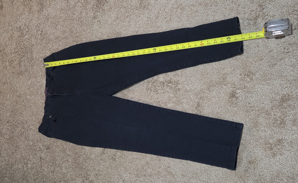 Gloria Vanderbilt Amanda Black Jeans 14p Stretch Denim High Rise Tapered Used