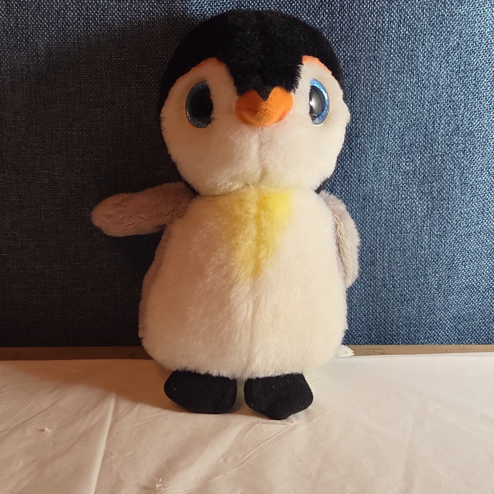 Ty Beanie Boos Pongo Penguin Plush 7" Blue Glitter Eyes 2017- No Tag