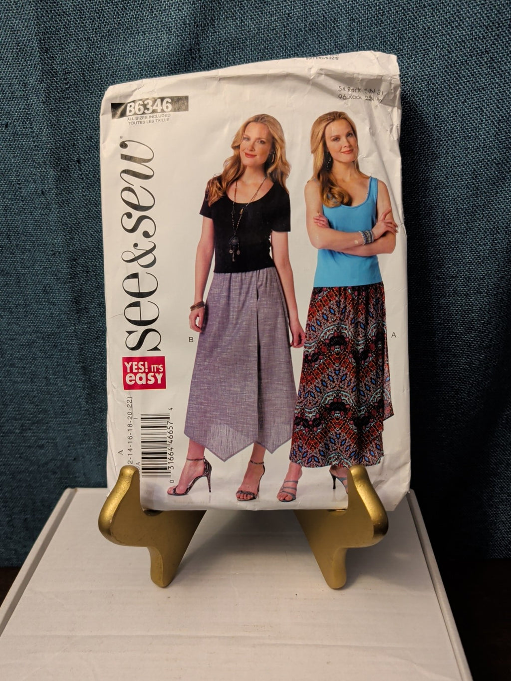 UNCUT Butterick B6346 Skirt Pattern | Asymmetrical Elastic Waist | Size 8-22 |