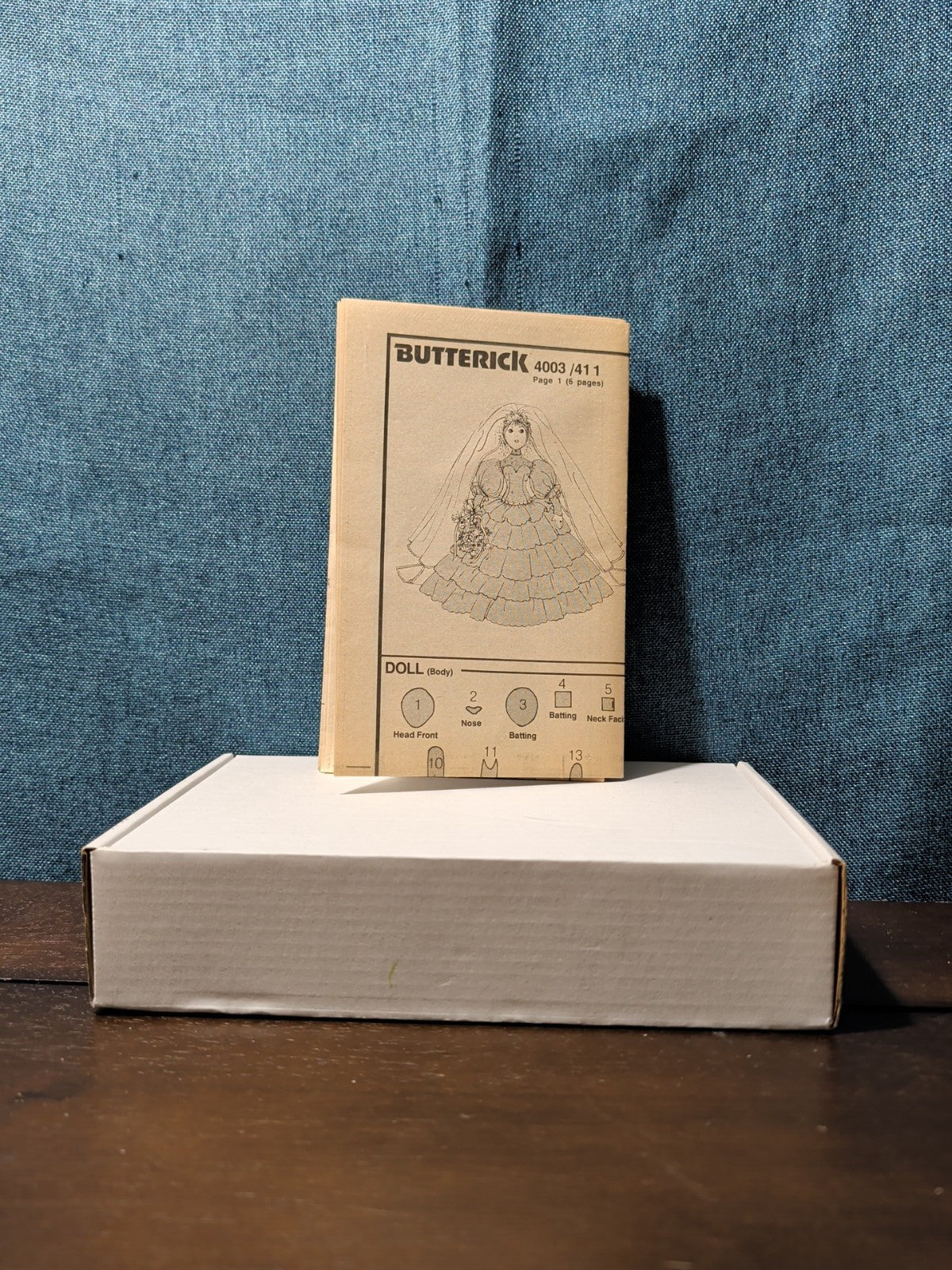 Vintage Butterick 4003 Pattern 1986 22" Sof-Porcelain Bride Doll & Gown UNCUT