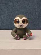 TY Mini Boos Series 4 Dangler The Sloth Figure | 2" Flocked Collectible | Glitte