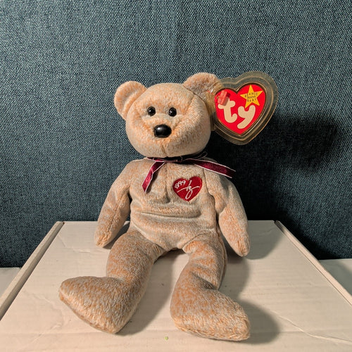 1999 Signature Bear Ty Beanie Baby Retired MWMT with Tag Protector Ginger Bear