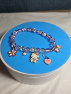 Kawaii Kitty Pink Beaded Stretch Charm Bracelet Y2K