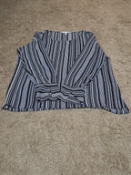 Counterparts Striped Blouse Women XL Black White Long Sleeve Top
