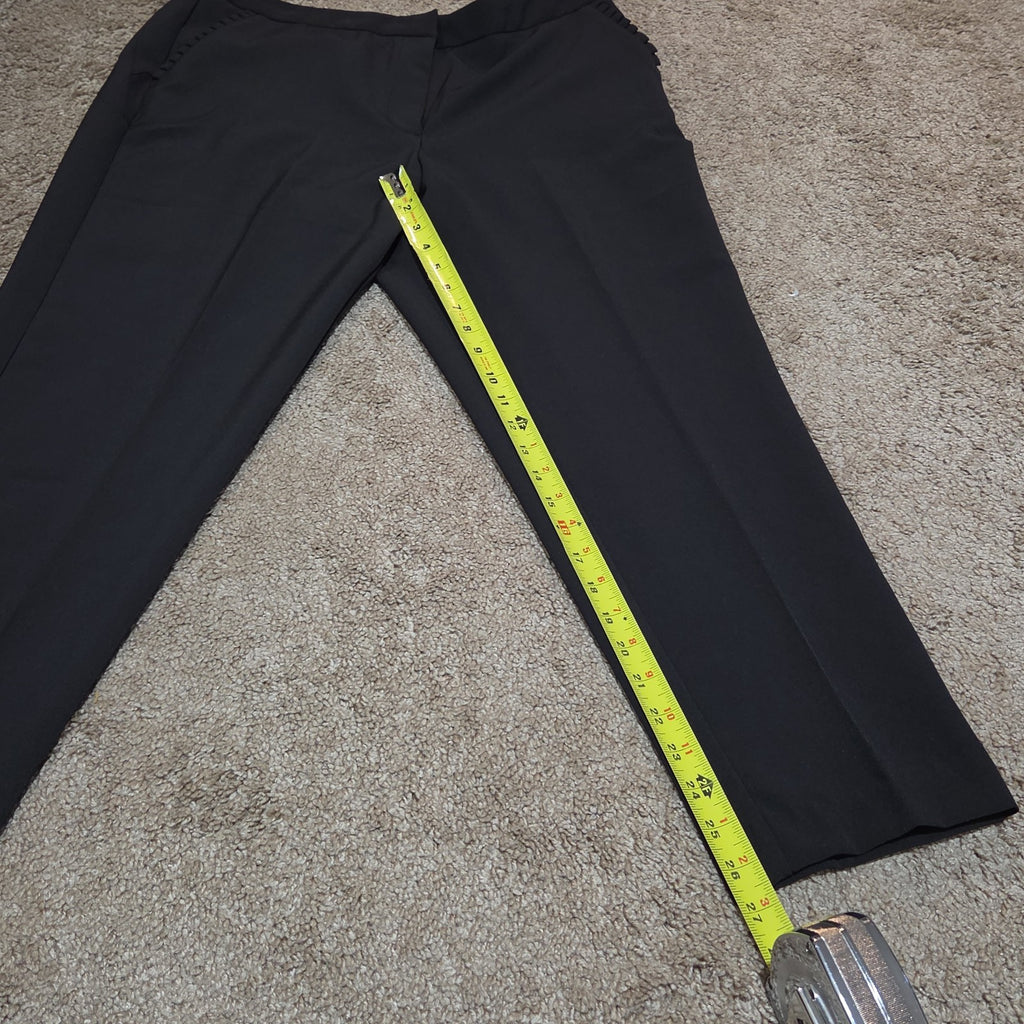 Zac & Rachel Black Dress Pants 14 Pleated Pocket Stretch Career NWOT