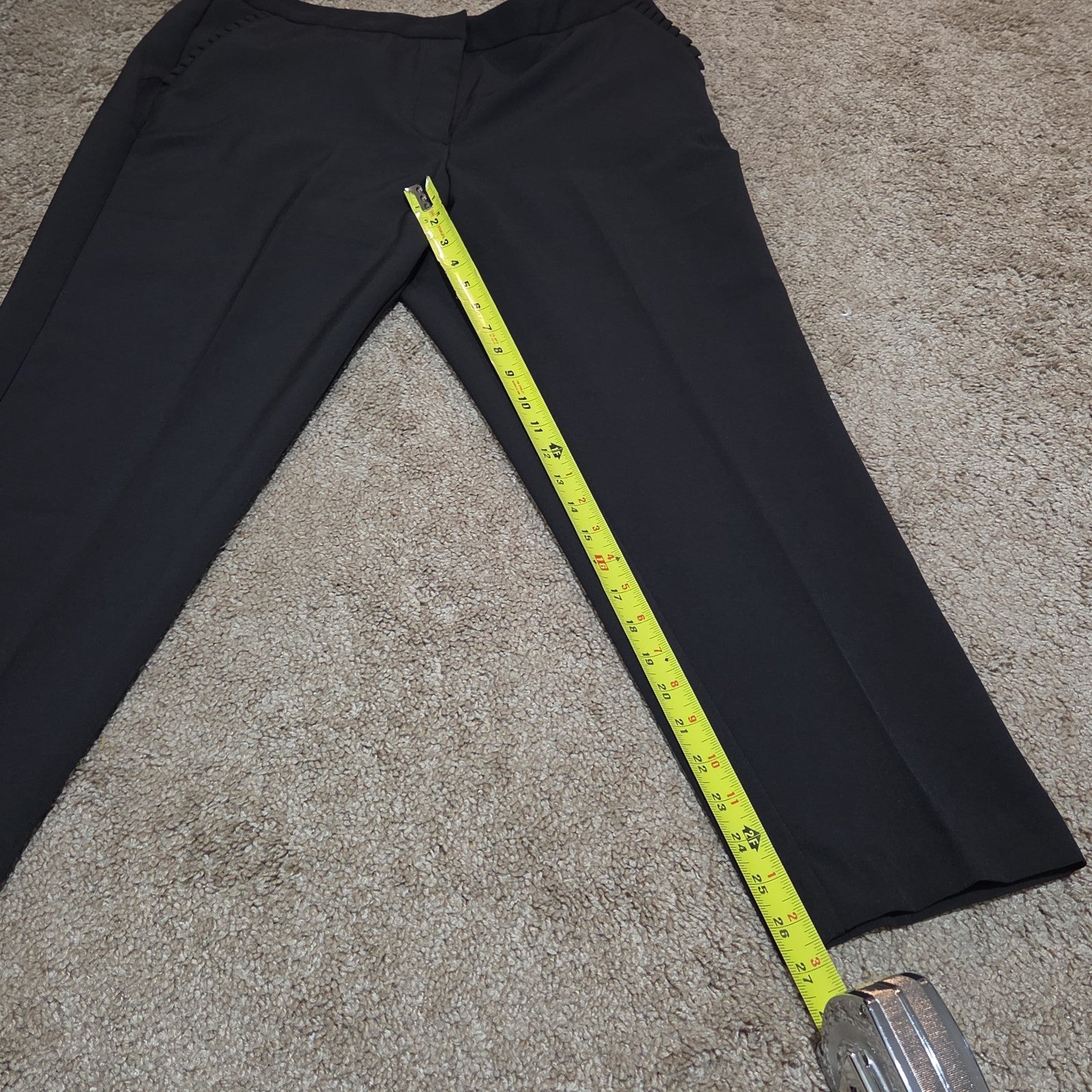 Zac & Rachel Black Dress Pants 14 Pleated Pocket Stretch Career NWOT