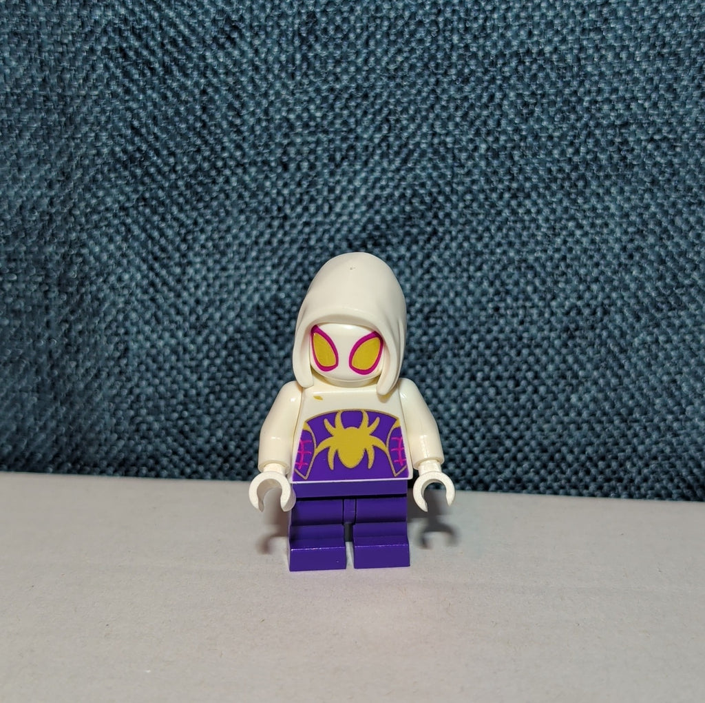 LEGO Marvel Ghost Spider Minifigure Gwen Stacy Kids Custom Sitting Toy Used