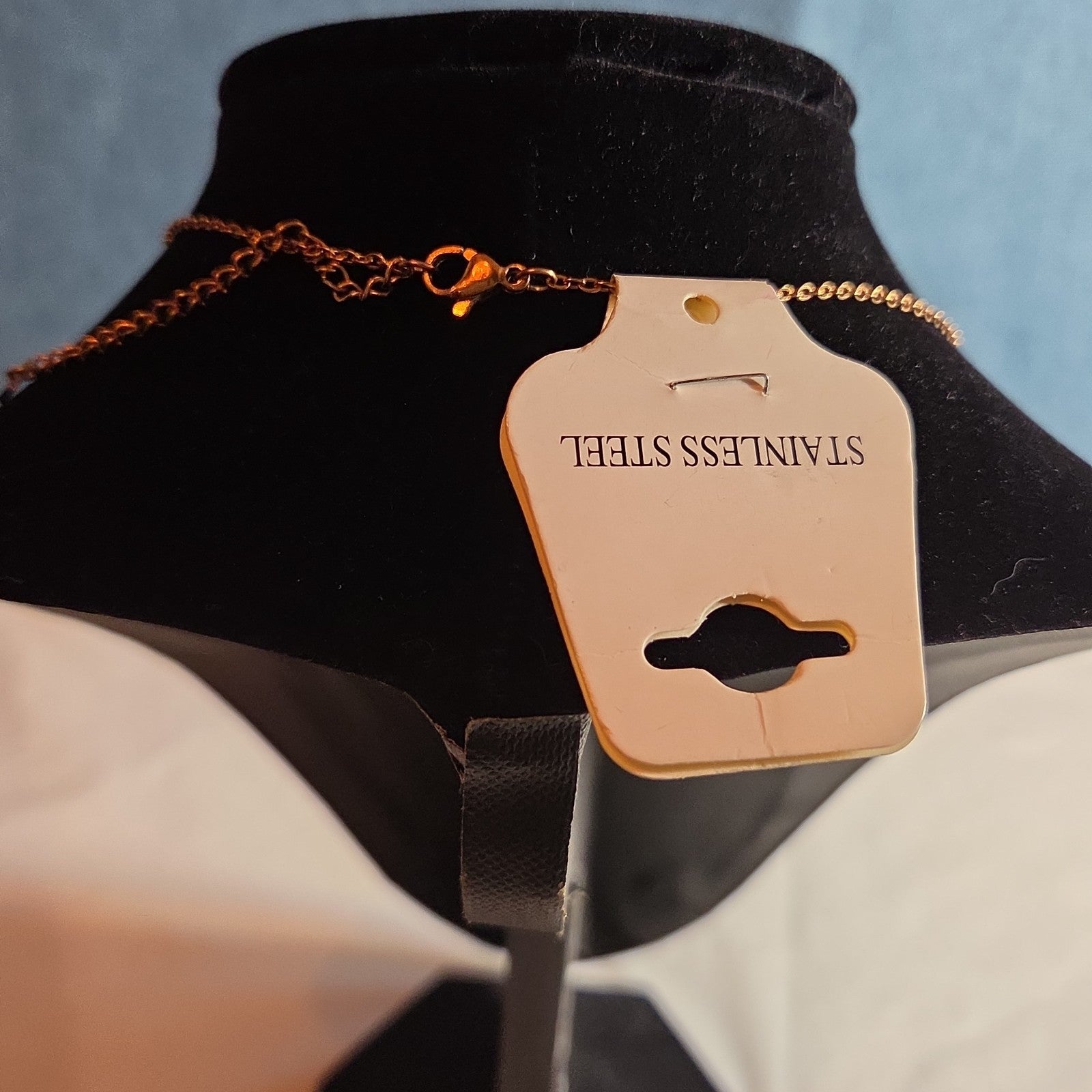 Rose Gold Tone Swan Pendant Stainless Steel Coquette NWT