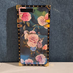 Luxury Trunk Rose Phone Case Gold Rivet Retro Cover