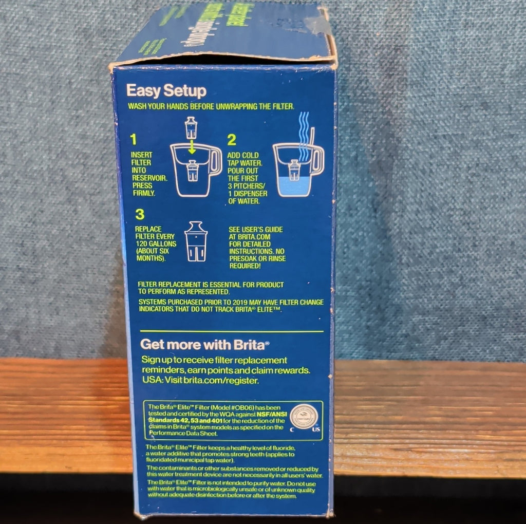 Brita Elite Replacement Water Pitcher Filters 2 Count Pack NIB 6 Month