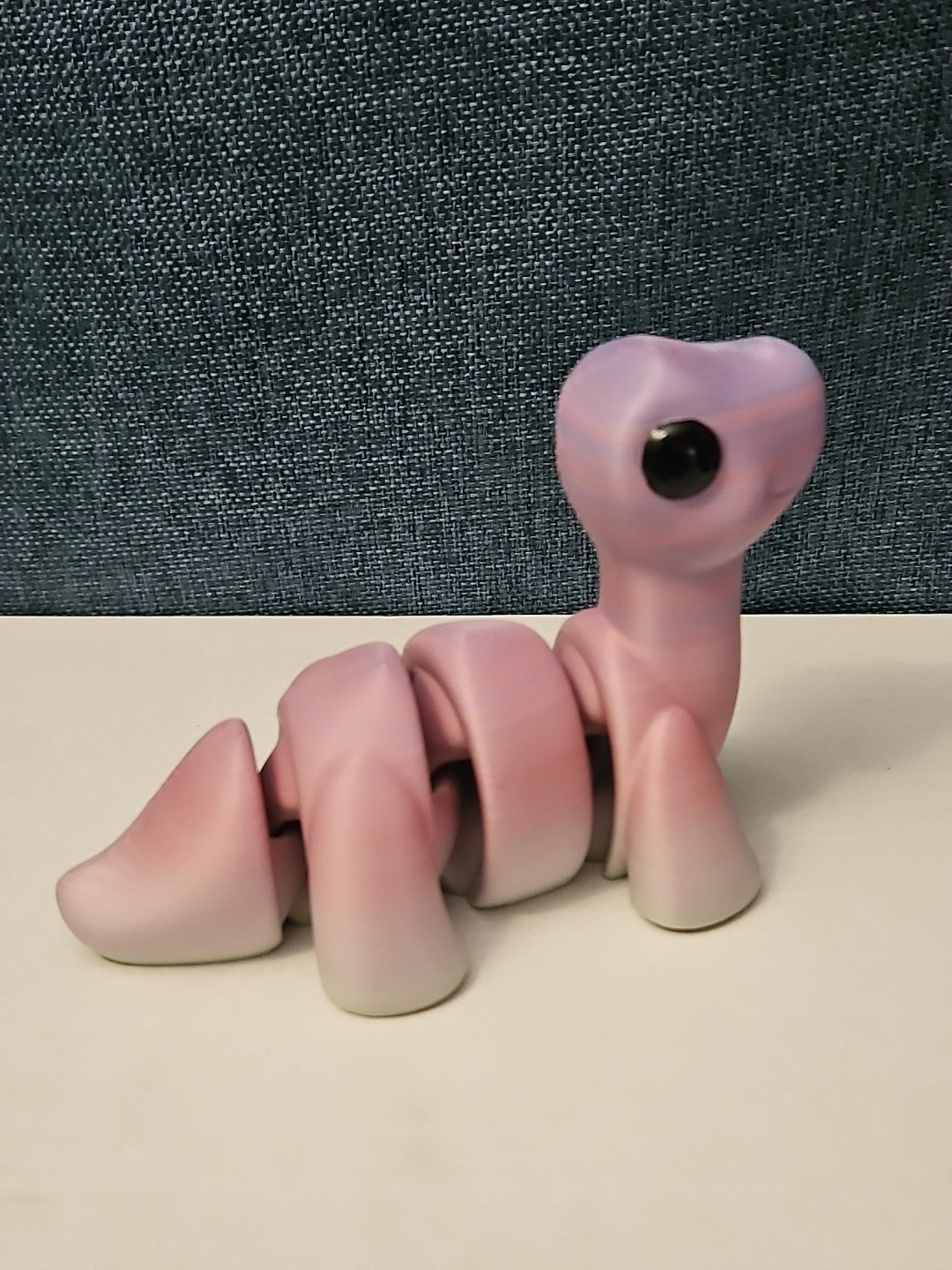 Mini Articulated Brontosaurus Fidget Toy | 3D Printed Dinosaur | Pink Purple