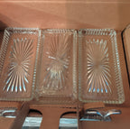Leonard Silverplate 3 Tier Relish Tray Glass Insert Vintage New Open Box