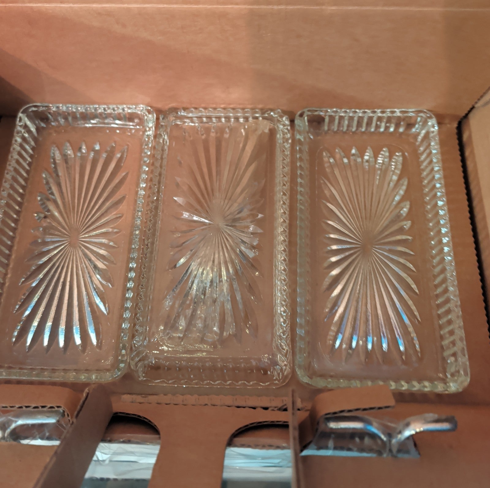 Leonard Silverplate 3 Tier Relish Tray Glass Insert Vintage New Open Box
