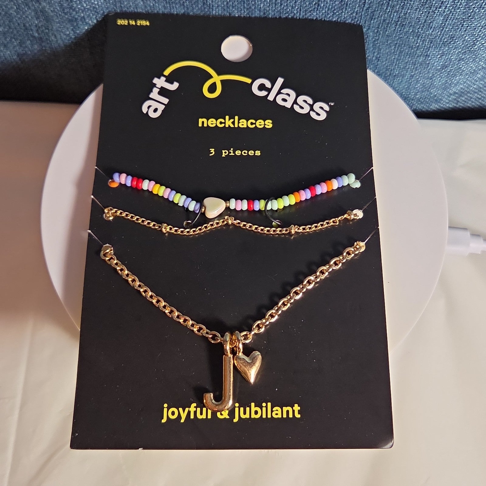 Target Art Class Initial J Necklace Set 3Pk Gold Tone Beaded