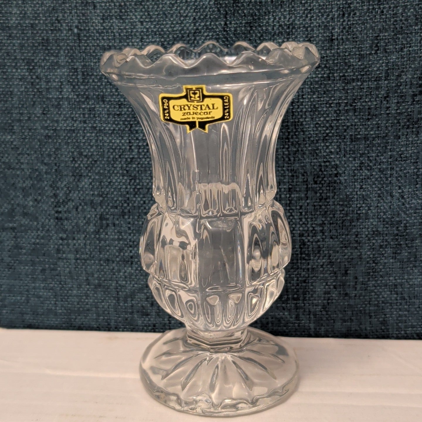 Forever Crystal 3pc Vanity Set | 24% Lead Crystal Zajecar Yugoslavia NEW IN BOX