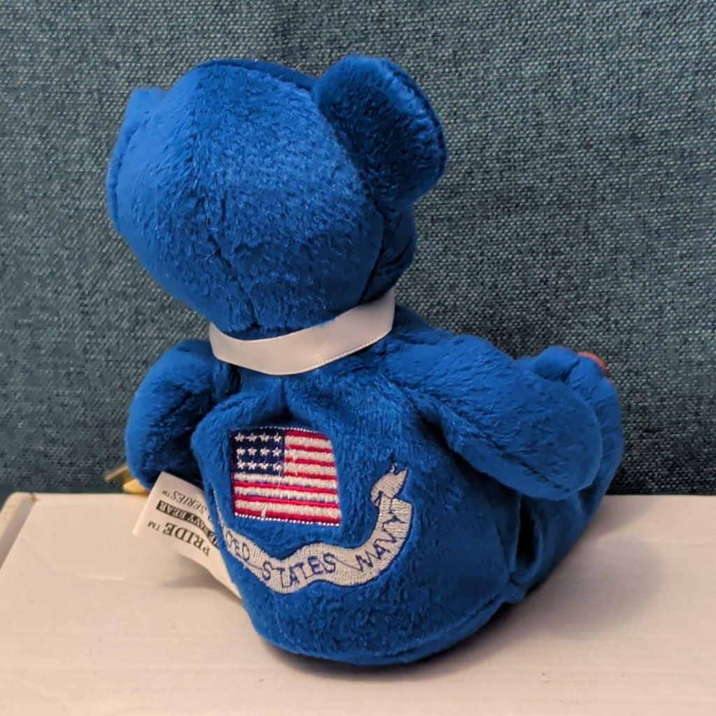 Tagged DOD Bear  Patriotic Plush Pride US Navy Bear 9" Vintage 1999 Military