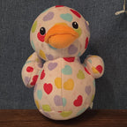 Way To Celebrate Duck Plush Heart Print Pastel Kawaii