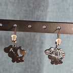 Blue Paw Print Dangle Earrings Cute Pet Lover Enamel Hook Drop Jewelry