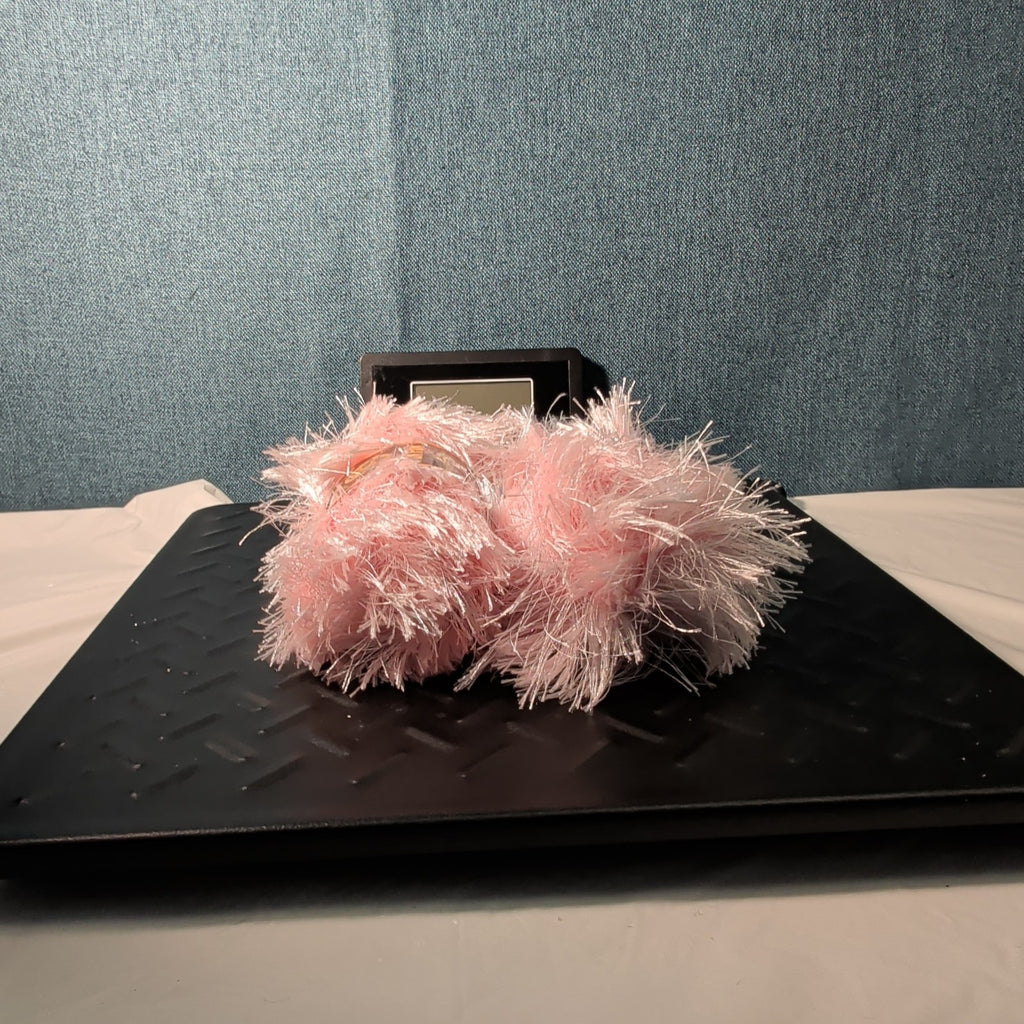 Lion Brand Fun Fur Yarn Soft Pink #101 Lot of 2 Skeins 128yds Eyelash Fluffy NEW