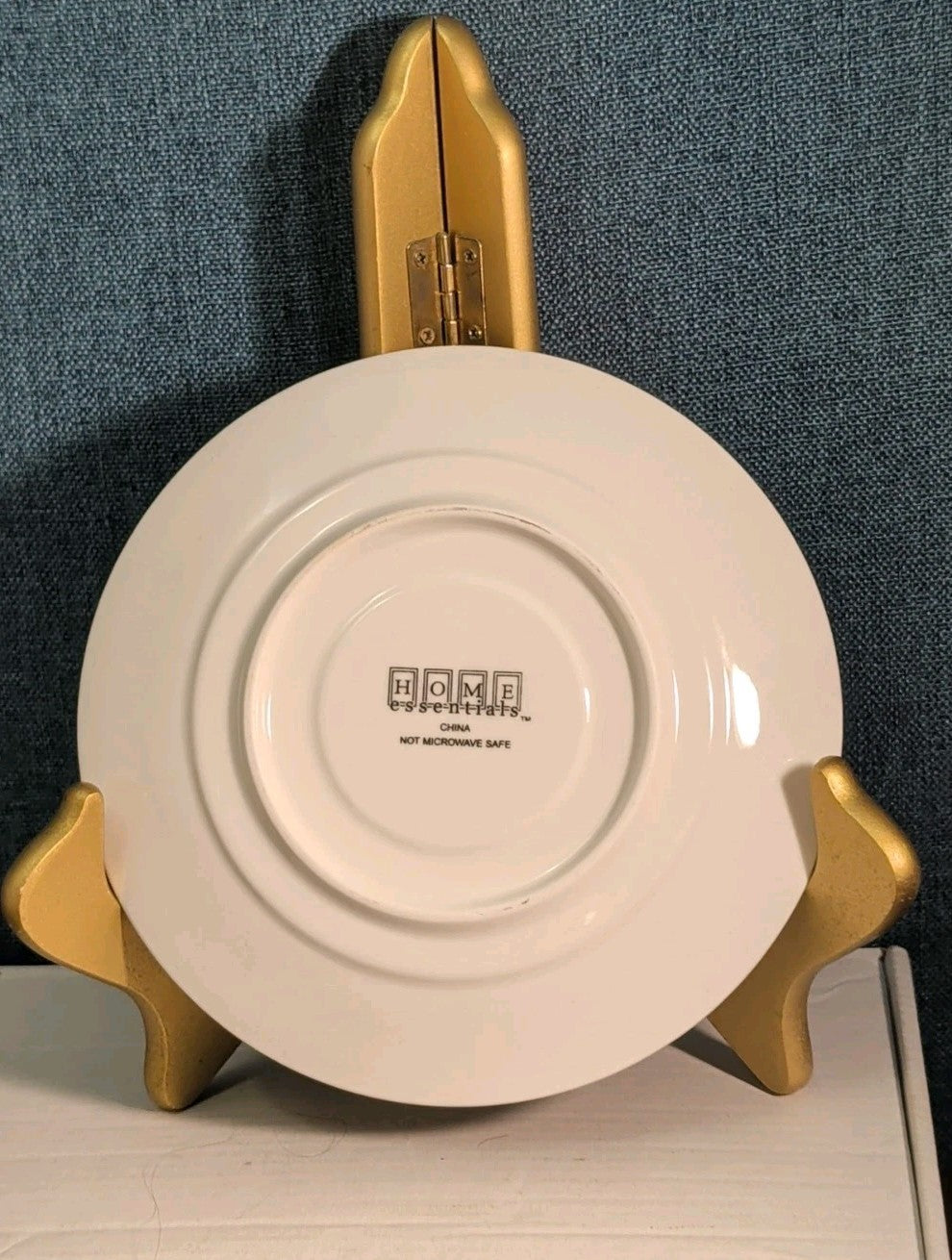 Home Essentials China Saucer Plate White with Gold Rim Individual Replacement