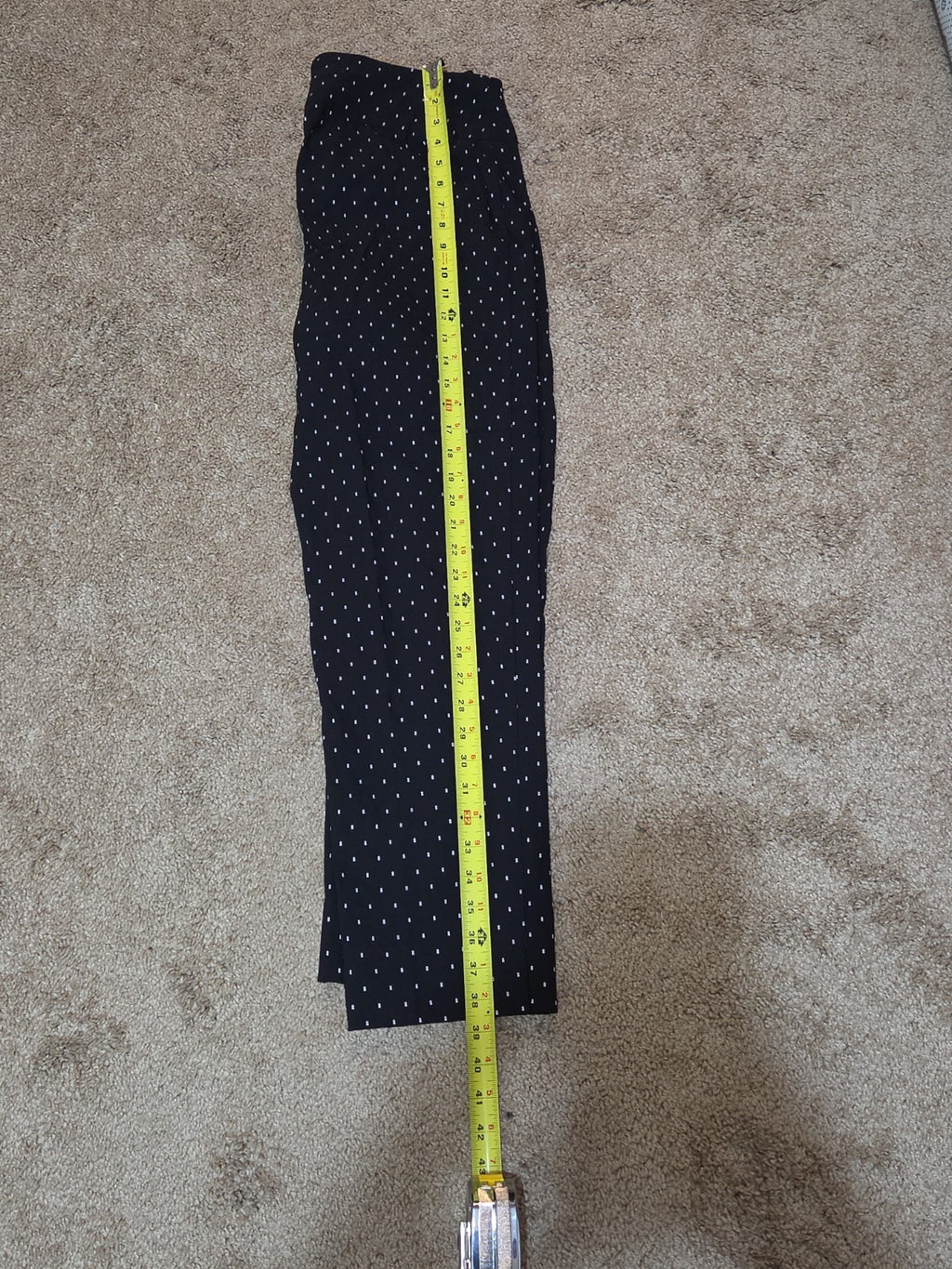 Zac & Rachel Pants 12 Black White Polka Dot Pull On Stretch