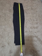 Zac & Rachel Pants 12 Black White Polka Dot Pull On Stretch