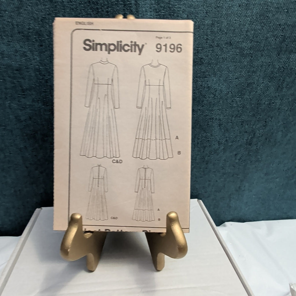 Simplicity 9196 Sewing Pattern Dress Raised Empire Waist Size 6-10 UNCUT Vtg 90s