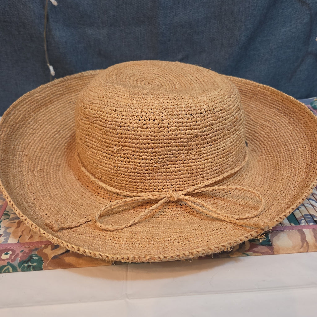 Scala 100% Raffia Wide Brim Sun Hat Natural Straw Summer Beach