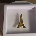 Paris Eiffel Tower Enamel Metal Brooch Vintage Pin