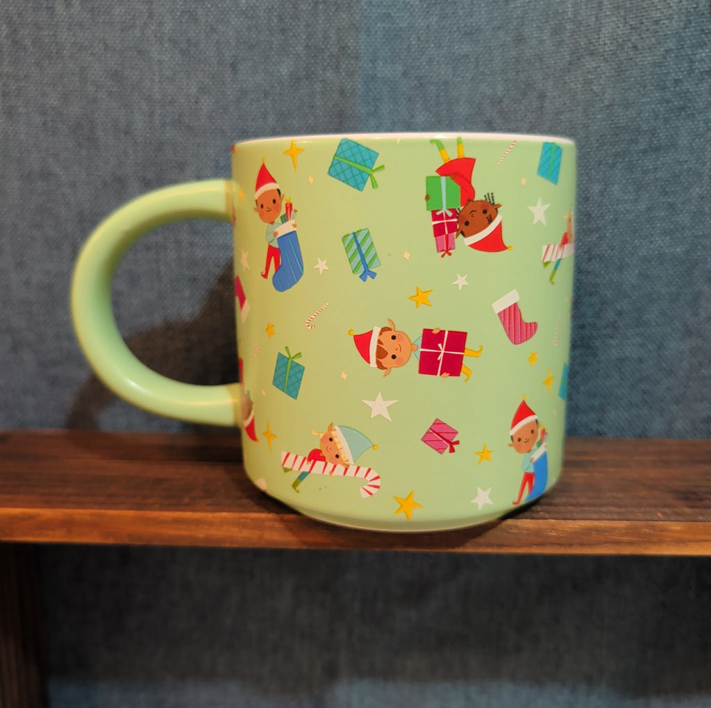 Target Wondershop 18 oz Ebony Glenn Christmas Elf ELVES Stoneware Coffee Mug
