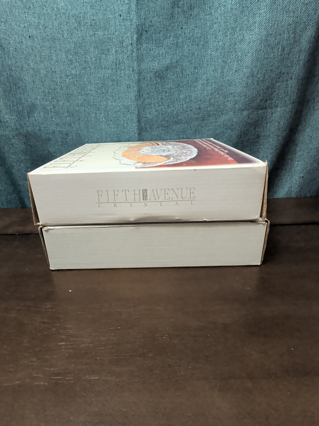 Fifth Avenue Crystal Portico 2 Pc Cracker Condiment Serving Set Lead Crystal NOB
