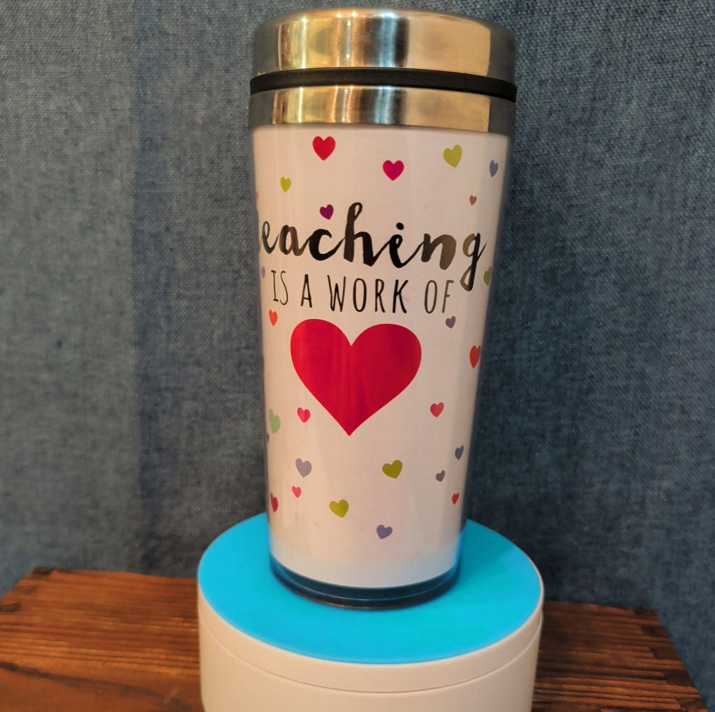 Teacher Work of Love Travel Tumbler 20oz Stainless Acrylic Hot Cold Cup