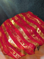 I Love Jesus Satin Hair Bonnet Sleep Cap Red Gold Glitter OS Made in USA