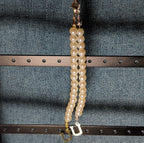 Faux Pearl Purse Charm Gold Silver Tone Letter U
