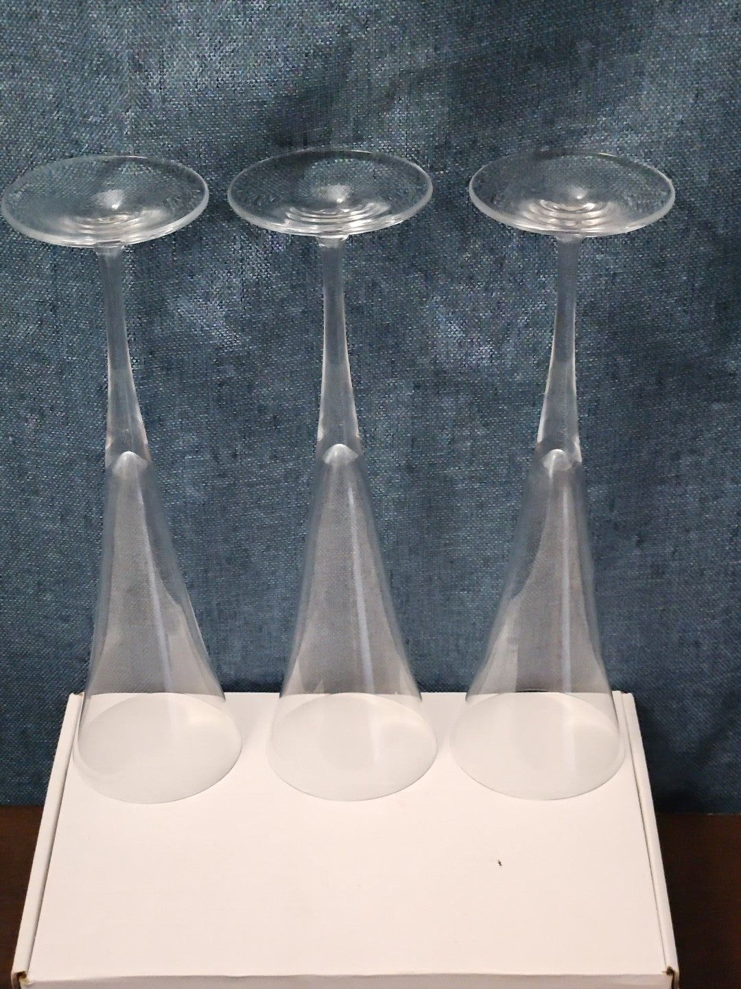Set of 3 Tall Champagne Flutes | 9.5" Trumpet Shape | Elegant Clear Glass